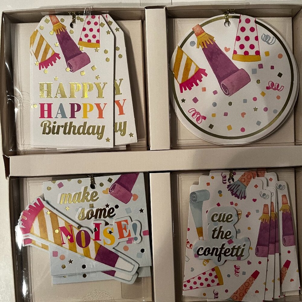 Gift Tags / Birthday Themed (20 Cards / 4 Different Designs / new/gift wrap/x)